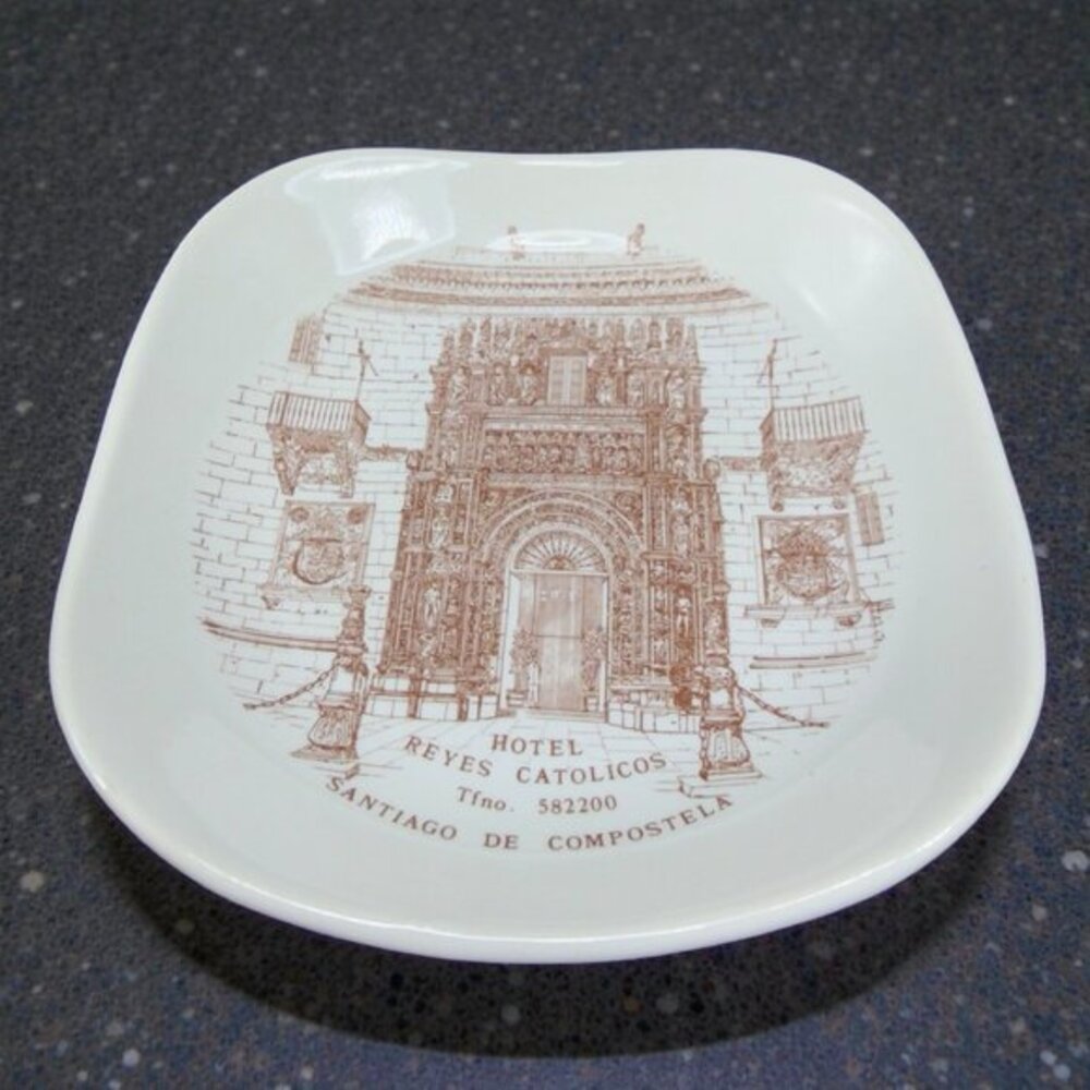 Entursa Hotel Reyes Catolicos Madrid Spain Pin‎ Trinket Plate Porcelain Dish VTG